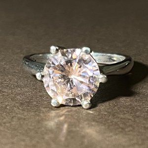 Large Blush Pink Topaz Ring